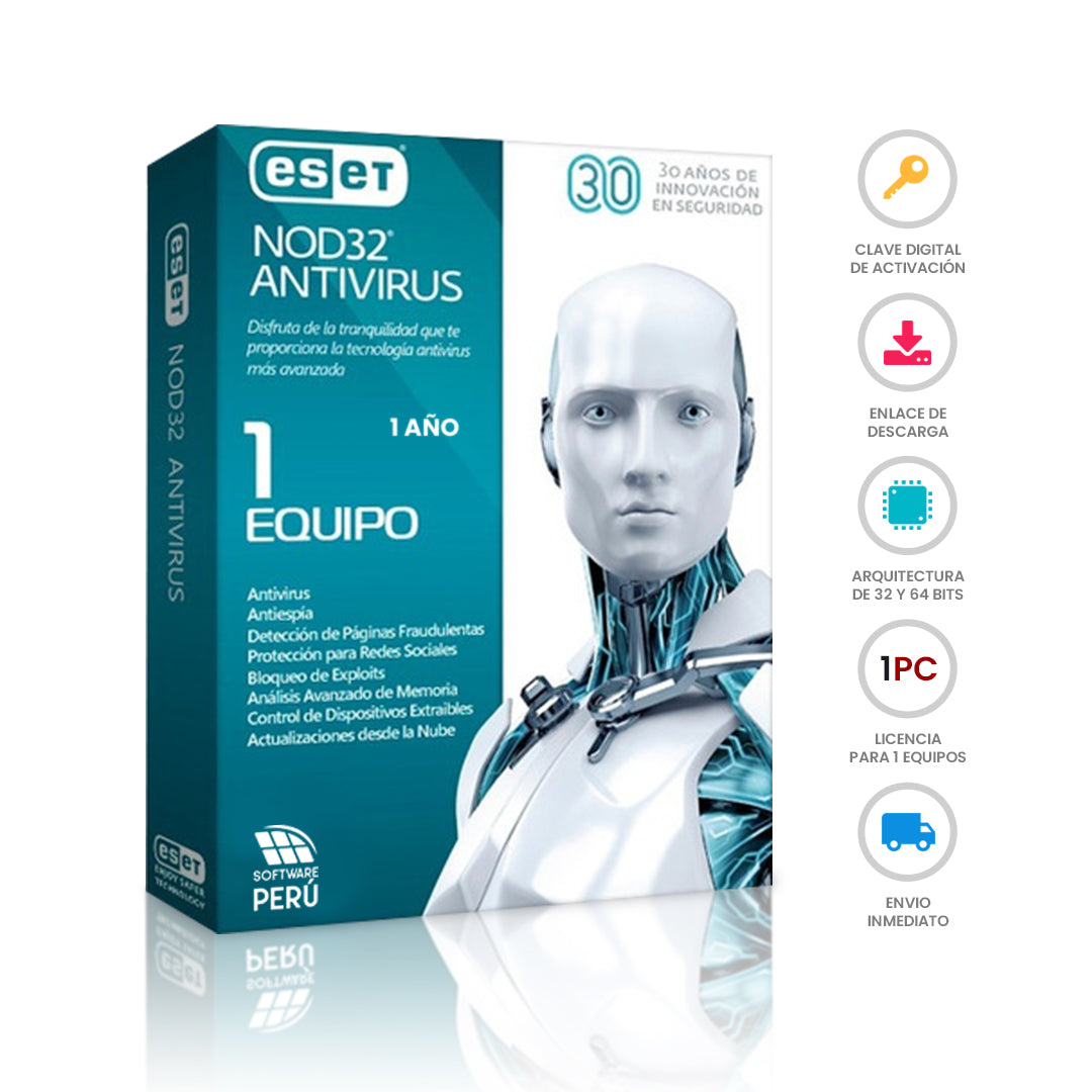 Eset Nod 32 Antivirus 1 año 1PC