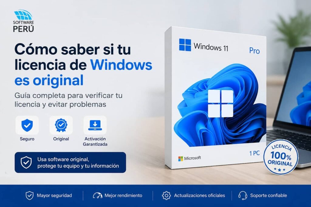 Licencia original de Windows 11 Pro con verificación de autenticidad y activación segura en Perú